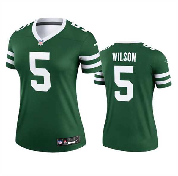 Womens New York Jets #5 Garrett Wilson Green 2024 Stitched Jersey Dzhi